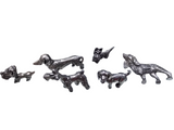 Set 5 cani in peltro made in italy italia