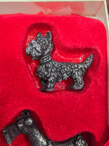 Set 5 cani in peltro made in italy italia