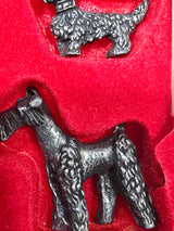 Set 5 cani in peltro made in italy italia