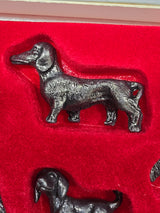 Set 5 cani in peltro made in italy italia
