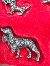 Set 5 cani in peltro made in italy italia