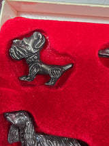 Set 5 cani in peltro made in italy italia