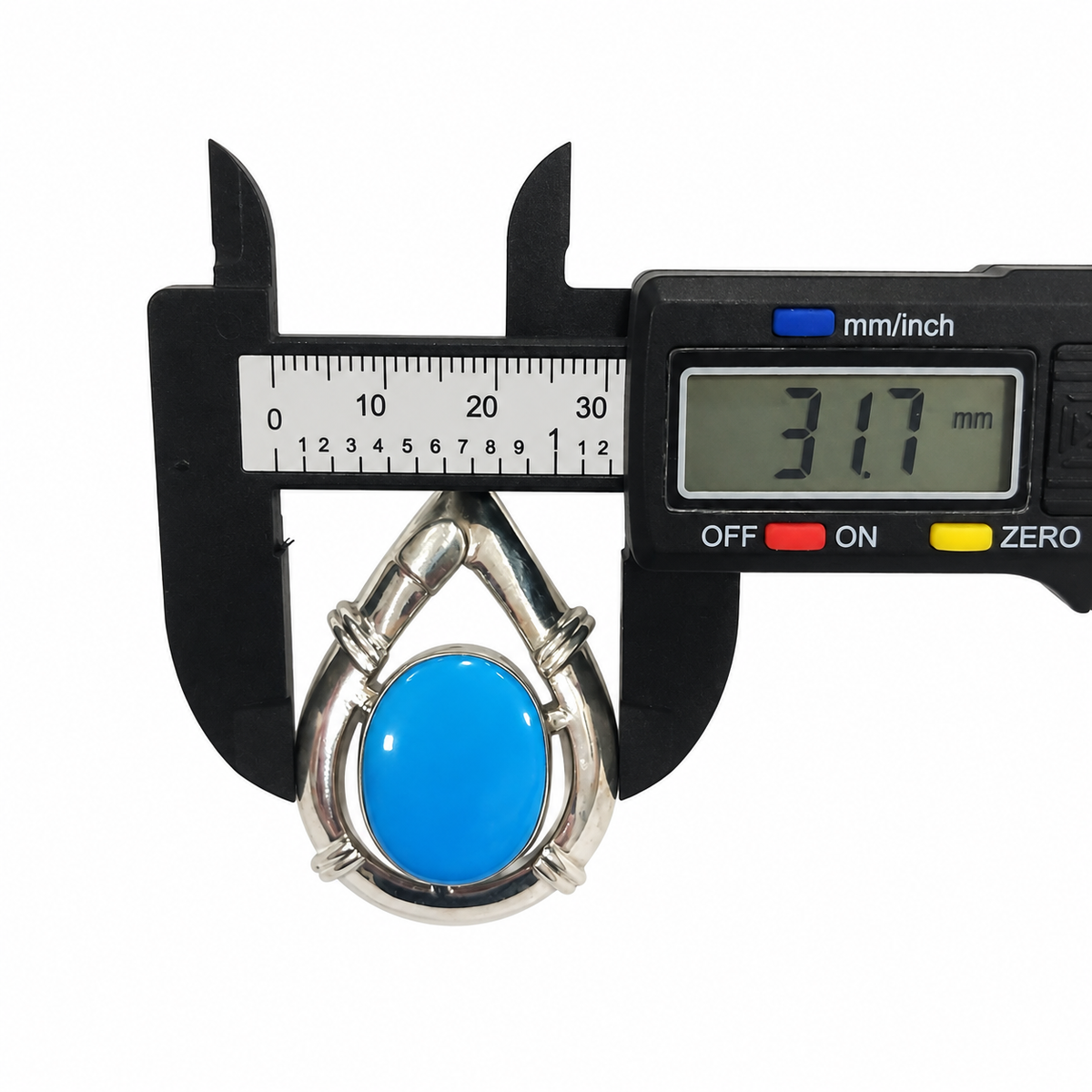 Ciondolo a Goccia in Argento 925 con Turchese 5,5 cm