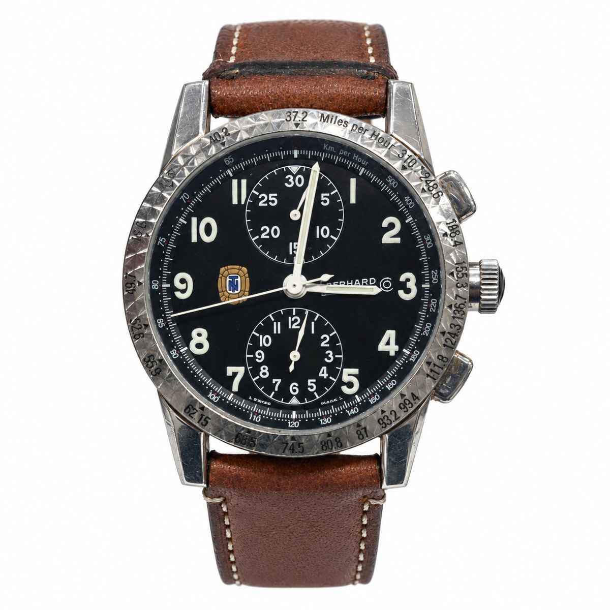 Orologio Eberhard & Co Tazio Nuvolari Cronografo Automatico 31030 Acciaio Pelle