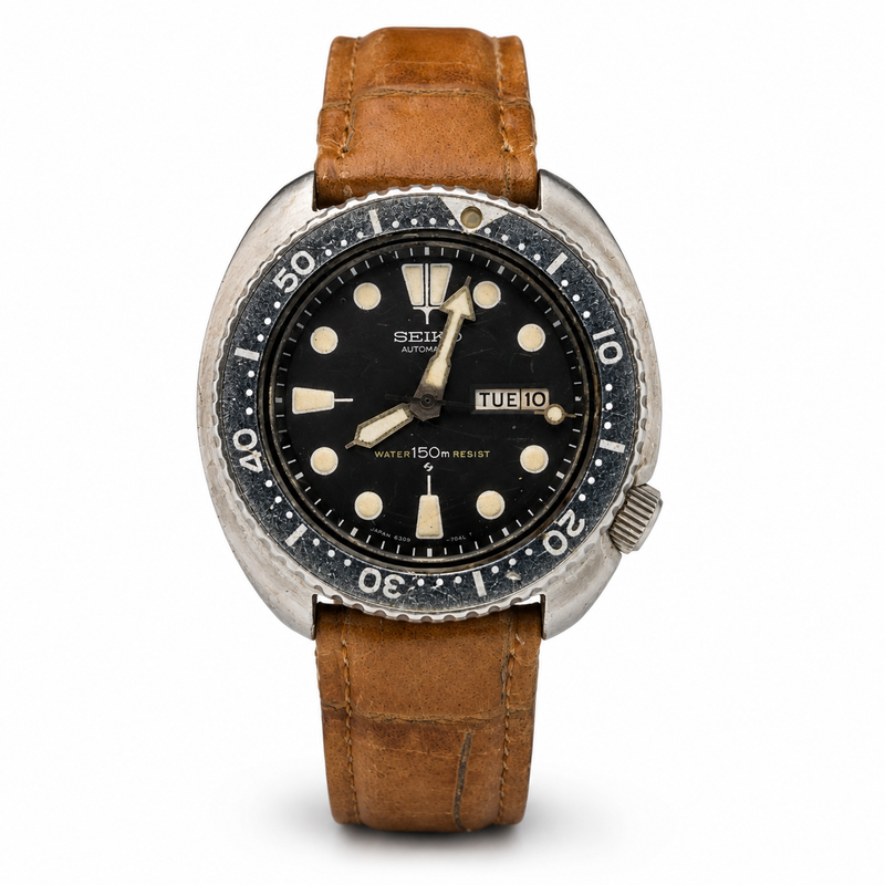 Seiko Turtle 6309-7040 Orologio Sub Diver Automatico 150m Nero Vintage Suwa 1979