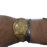 Orologio Bulova Automatico Cassa Dorata 37,6 mm con Data e Fondello Trasparente Vintage