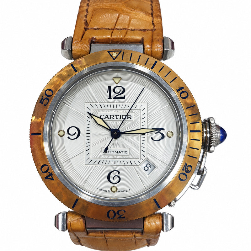 Cartier Pasha 38mm Acciaio e Oro Giallo Automatico Ref. 2378 con Scatola e Libretto