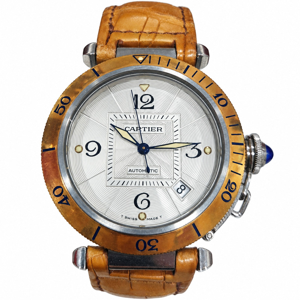 Cartier Pasha 38mm Acciaio e Oro Giallo Automatico Ref. 2378 con Scatola e Libretto