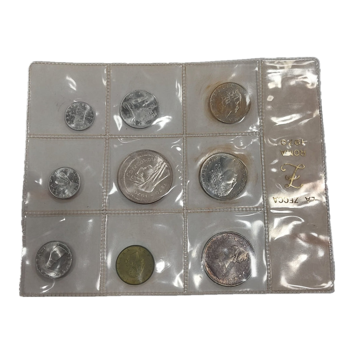 Divisionale 1970 Zecca di Roma Fior di Conio con 1000 Lire Concordia e 500 Lire Caravelle in Argento