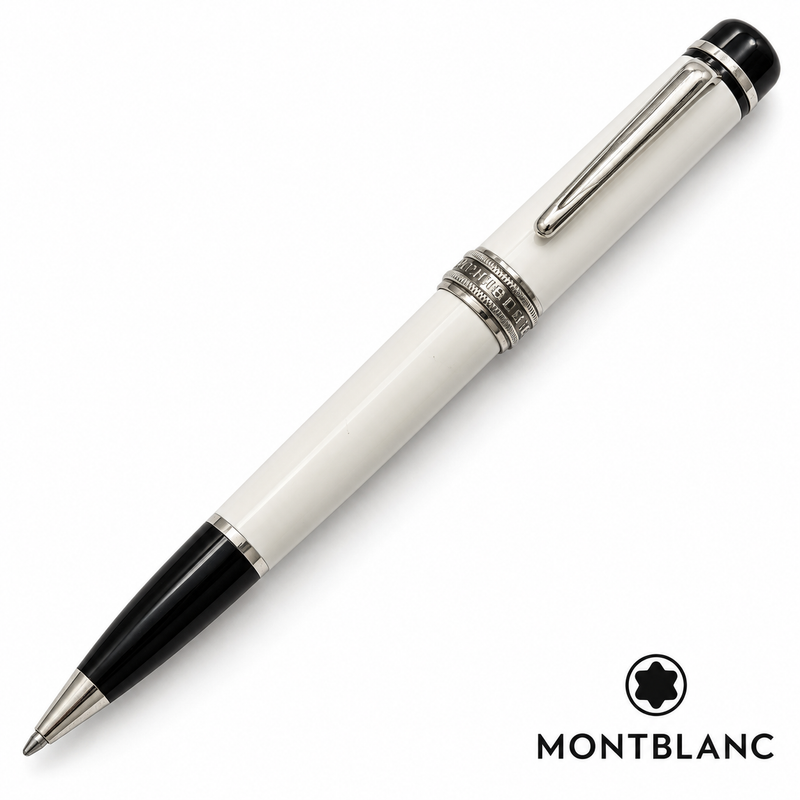 Penna Montblanc Bonheur 114833 a Sfera Bianca e Nera con Scatola Originale