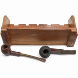 Set 2 Pipe da Fumo Gasperini Vintage con Portapipe in Legno Massello
