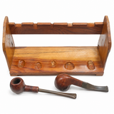 Set 2 Pipe da Fumo Gasperini Vintage con Portapipe in Legno Massello