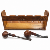 Set 2 Pipe da Fumo Gasperini Vintage con Portapipe in Legno Massello