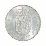 Moneta 10 Gulden Paesi Bassi 1973 Regina Giuliana in Argento 720/1000
