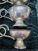 Set di bicchieri da punch vintage in silver plated con custodia