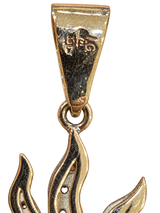 Ciondolo Sole Oro 585 Argento Diamanti Taglio Rosetta Vintage Grande Pavé 18g