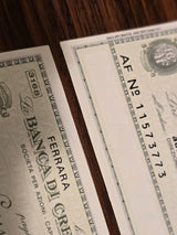 3 pezzi MINI ASSEGNO 100 CENTO LIRE BANCA CREDITO AGRARIO FERRARA A AUTOSTRADE - 1977