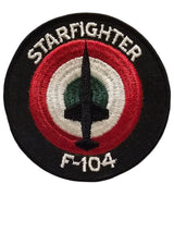 Patch Ricamata F-104 STARFIGHTER - Coccarda Aeronautica Militare Italiana (10,4 cm)
