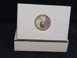Antica scatola portagioie dipinto dama centrale bachelite cofanetto anni ‘40