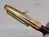 Montblanc Meisterstuck Solitaire Doue Vermeil & Bordeaux Ballpoint Pen usata