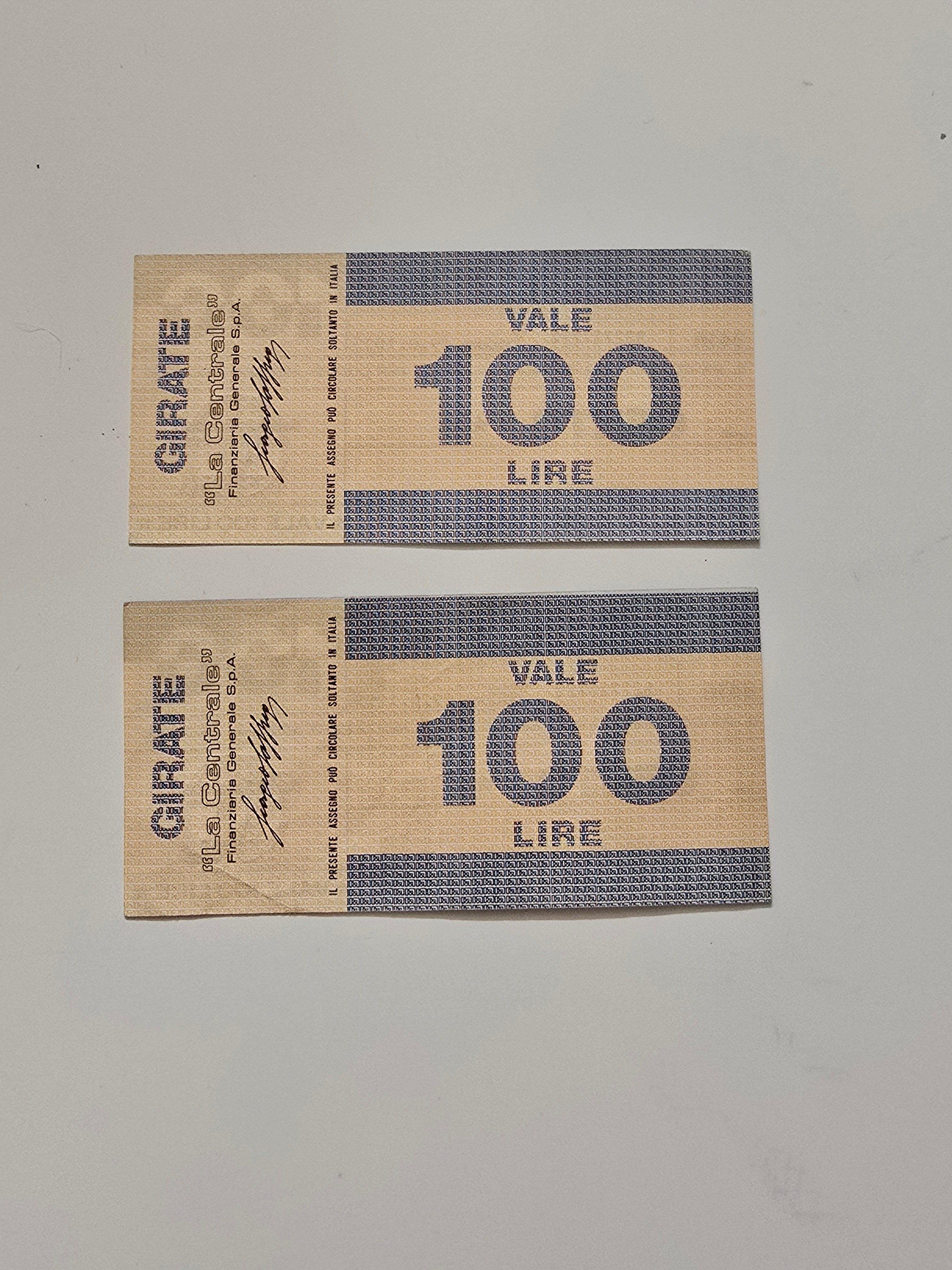 Miniassegno Italia 100 Lire 29-6-1977 Milano