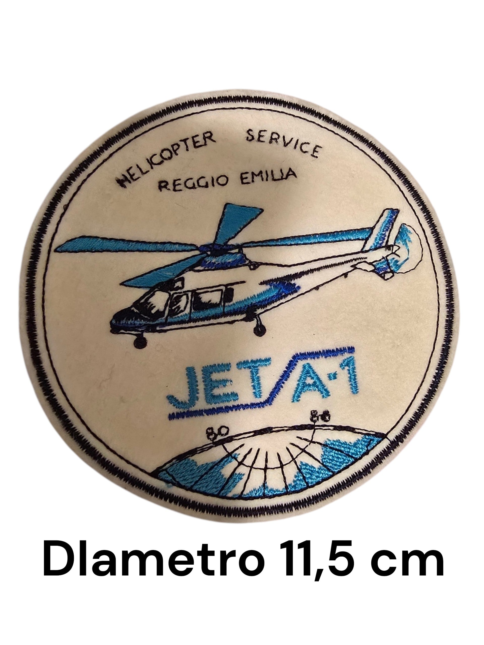Rara Patch Ricamata "Helicopter Service Reggio Emilia" - Jet A-1 - Da Collezione