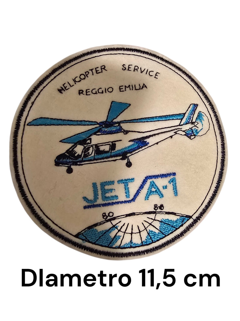 Rara Patch Ricamata "Helicopter Service Reggio Emilia" - Jet A-1 - Da Collezione