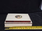 Antica scatola portagioie dipinto dama centrale bachelite cofanetto anni ‘40