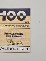 Miniassegno Italia 100 Lire 29-6-1977 Milano