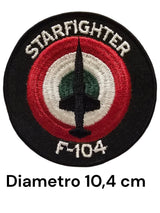 Patch Ricamata F-104 STARFIGHTER - Coccarda Aeronautica Militare Italiana (10,4 cm)