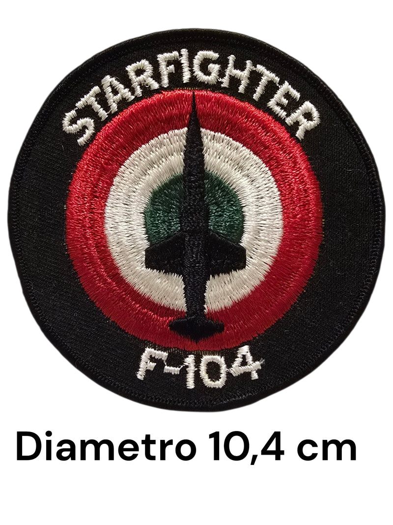 Patch Ricamata F-104 STARFIGHTER - Coccarda Aeronautica Militare Italiana (10,4 cm)