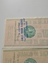 Lotto 6 MINIASSEGNO 100 LIRE BANCO DI SICILIA