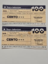 Miniassegno Italia 100 Lire 29-6-1977 Milano