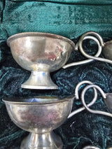 Set di bicchieri da punch vintage in silver plated con custodia