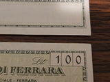 3 pezzi MINI ASSEGNO 100 CENTO LIRE BANCA CREDITO AGRARIO FERRARA A AUTOSTRADE - 1977