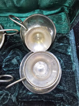 Set di bicchieri da punch vintage in silver plated con custodia