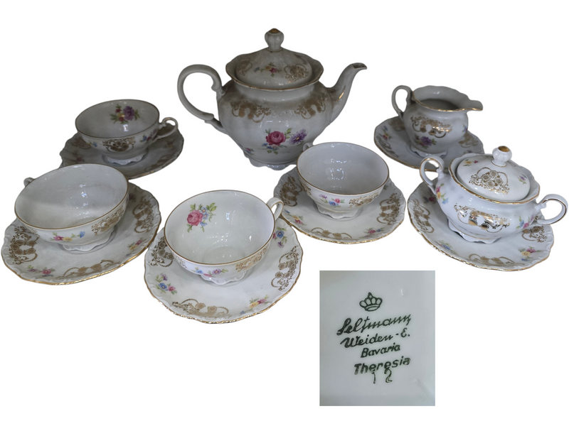 Servizio da Tè/Caffè Seltmann Weiden Bavaria "Theresia" – Porcellana Tedesca Vintage – 13 pezzi