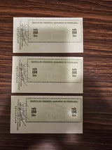 3 pezzi MINI ASSEGNO 100 CENTO LIRE BANCA CREDITO AGRARIO FERRARA A AUTOSTRADE - 1977
