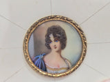 Antica scatola portagioie dipinto dama centrale bachelite cofanetto anni ‘40
