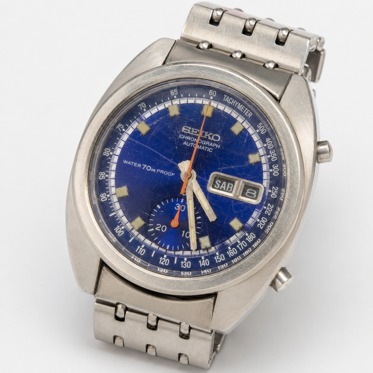 Seiko 6139-6011 Bruce Lee Deep Blue Chronograph Automatic Vintage 1970 Proof