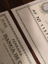 3 pezzi MINI ASSEGNO 100 CENTO LIRE BANCA CREDITO AGRARIO FERRARA A AUTOSTRADE - 1977