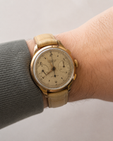 Charles Nicolet Tramelan Cronografo Vintage Oro Placcato Landeron Anni 40 39mm