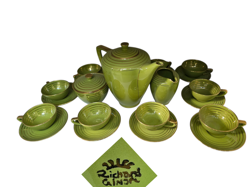 Servizio Richard Ginori Verde e Oro - Vintage Anni '50/'60 - Ceramica Design Italiano