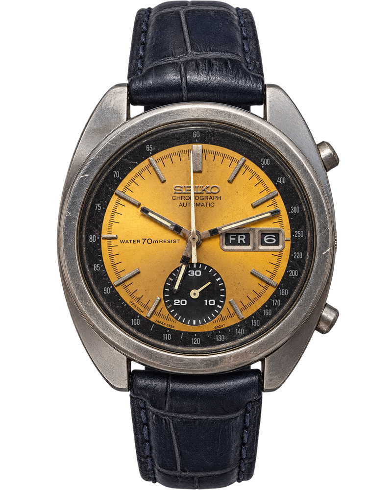 Seiko 6139-6012 Bruce Lee Gold Dial Cronografo Automatico Vintage 1972 Resist