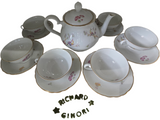 SERVIZIO SET RICHARD GINORI 6 TAZZE PIATTI DECORATI A MANO uccelli di paradiso
