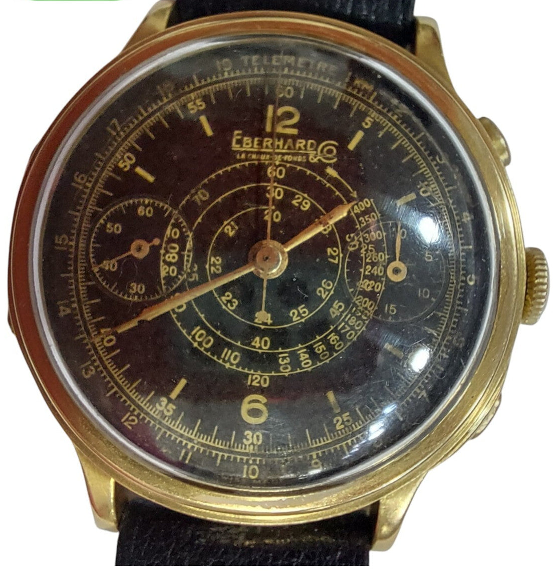 💎 Eberhard Co. ORO 18K CRONOGRAFO CASSA A SCALINO anni 50