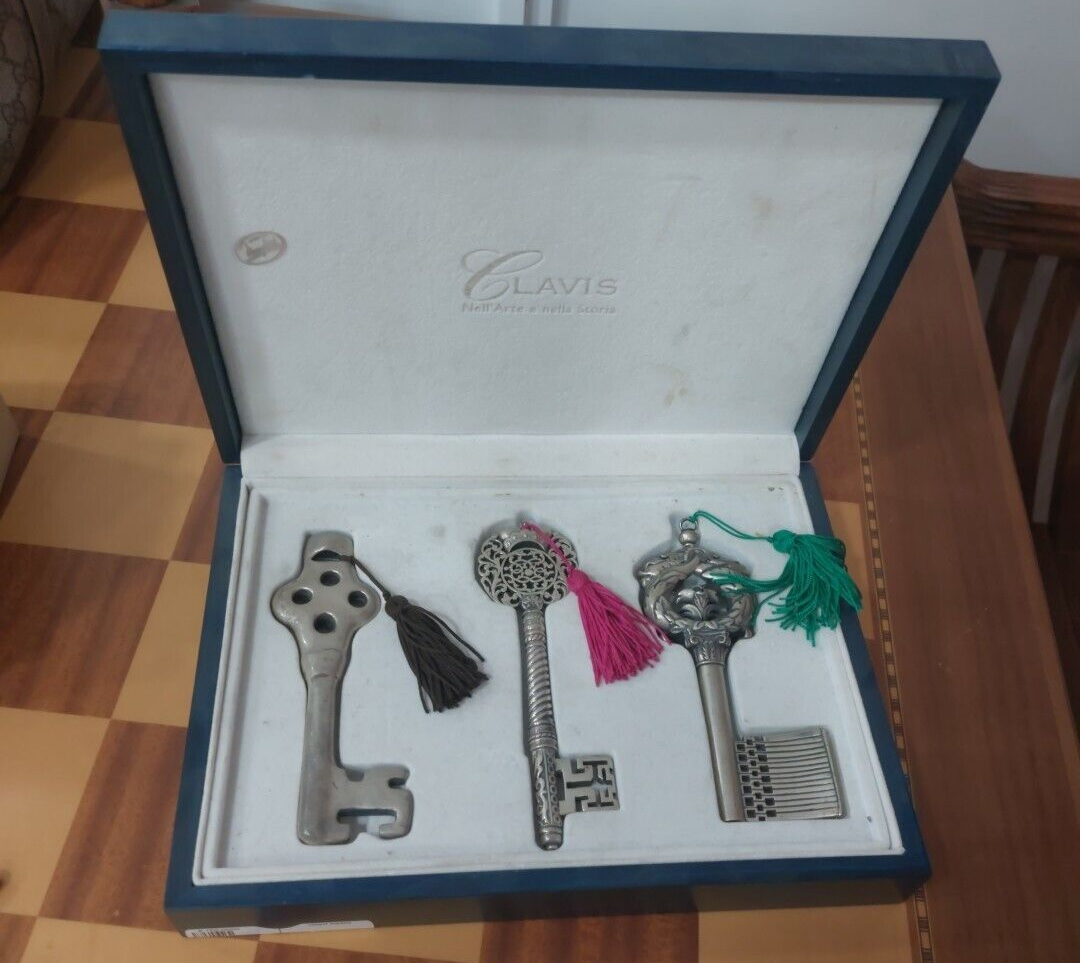 MASINI COFANETTO TRA CHIAVI IDEA REGALO MATRIMONIO BATTESIMO ARGENTO 925