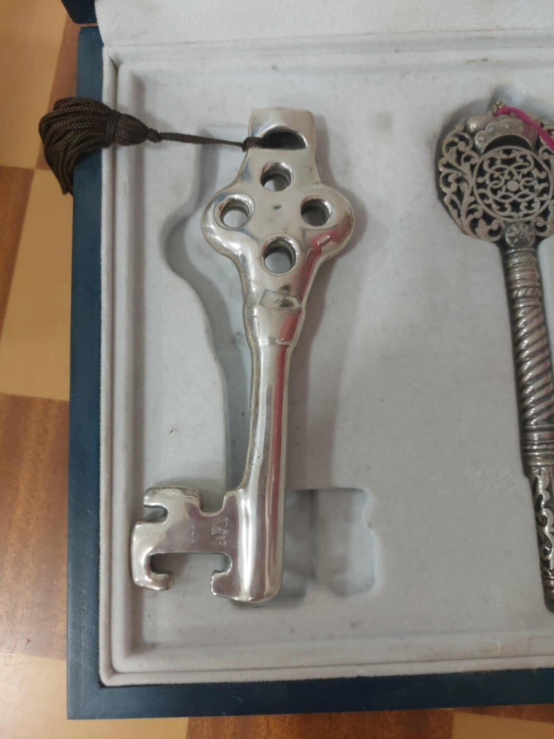 MASINI COFANETTO TRA CHIAVI IDEA REGALO MATRIMONIO BATTESIMO ARGENTO 925