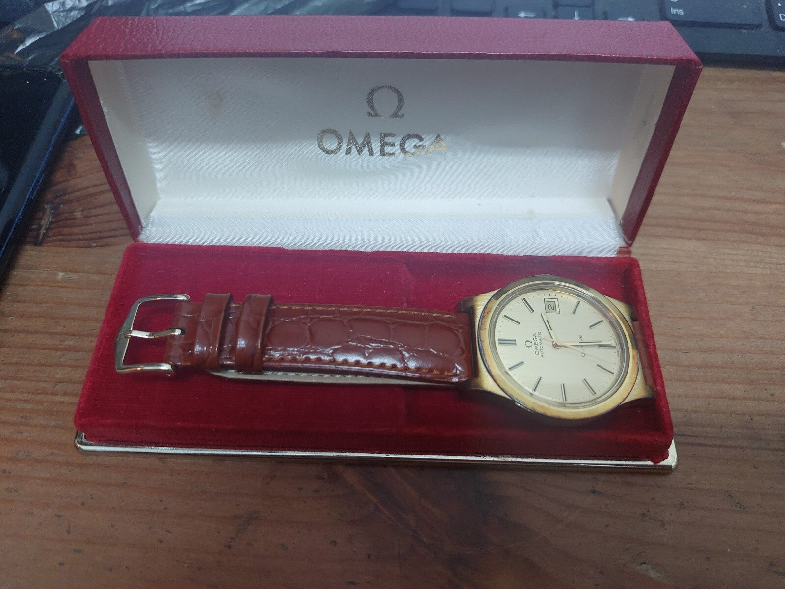 Omega 166.0168  placcato oro 1973 geneve data automatico
