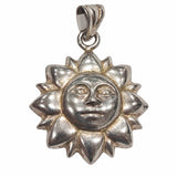 Ciondolo Sole con Volto in Argento 3,98 cm Vintage